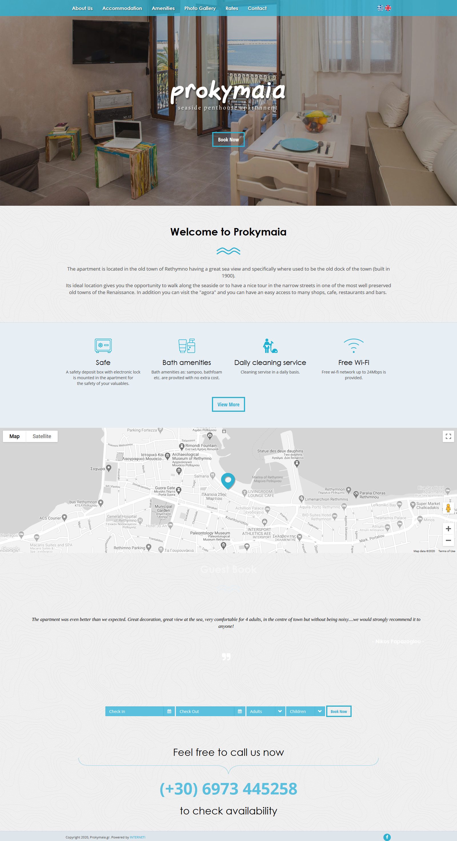 Κατασκευή ιστοσελίδων εταιρική παρουσίαση Ξενοδοχείο Προκυμαία